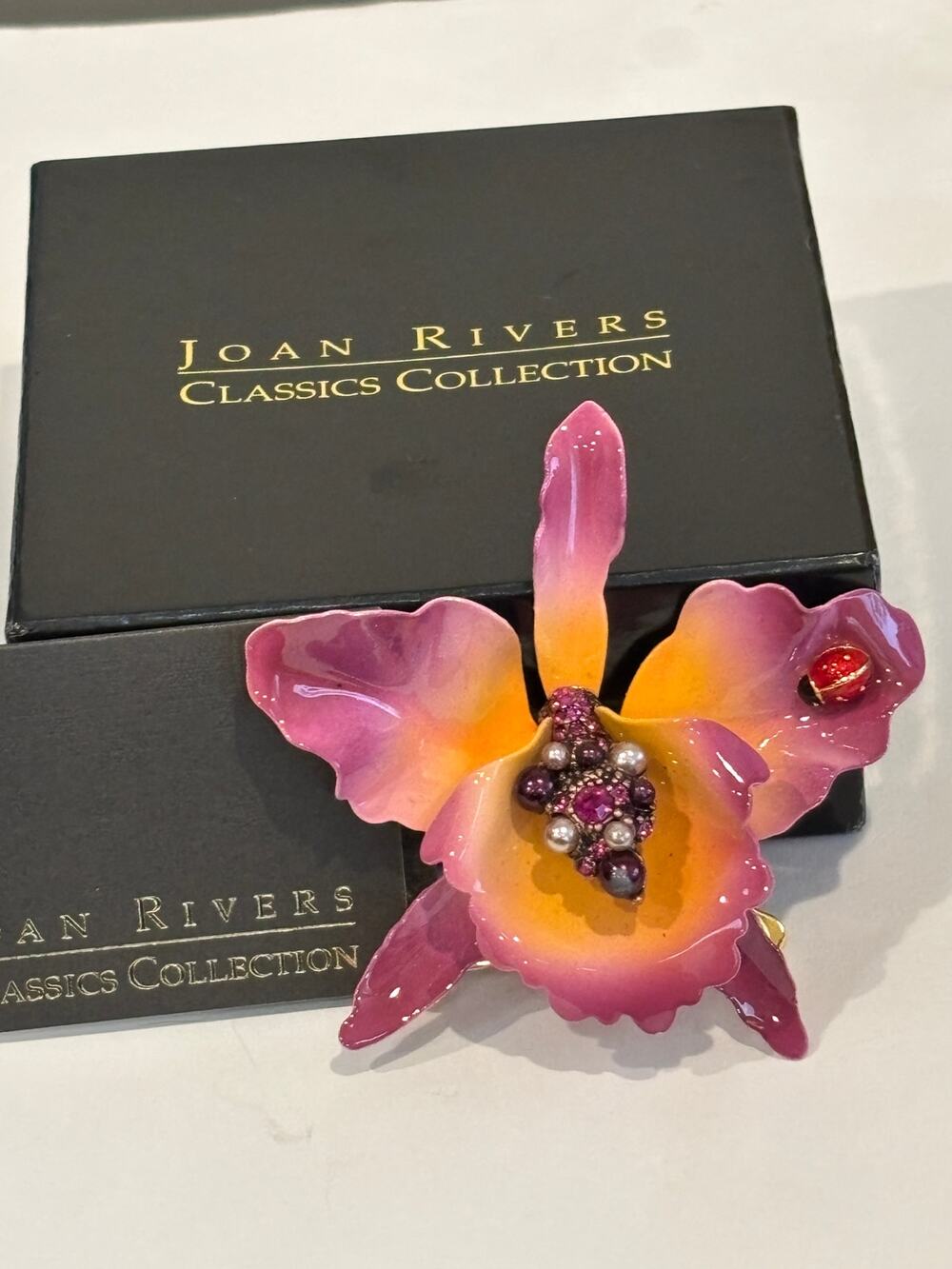 Vintage Joan Rivers Orchid Brooch